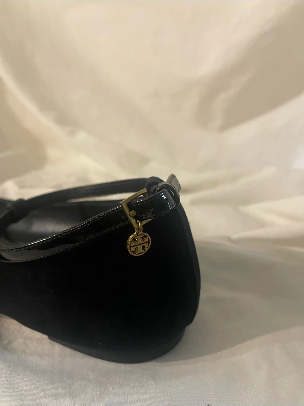 Tory Burch Suede T Strap Flats
